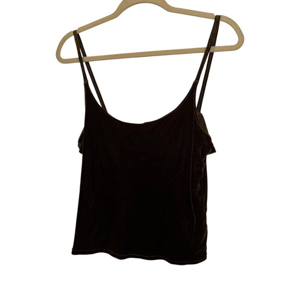 Banana republic vintage 90s brown velvet stretch camisole top M - Picture 1 of 3